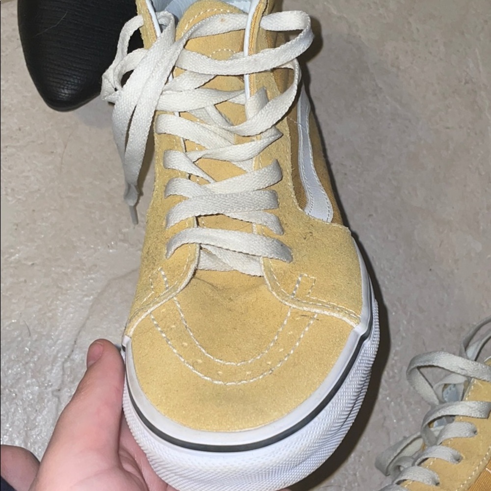 Yellow high top vans